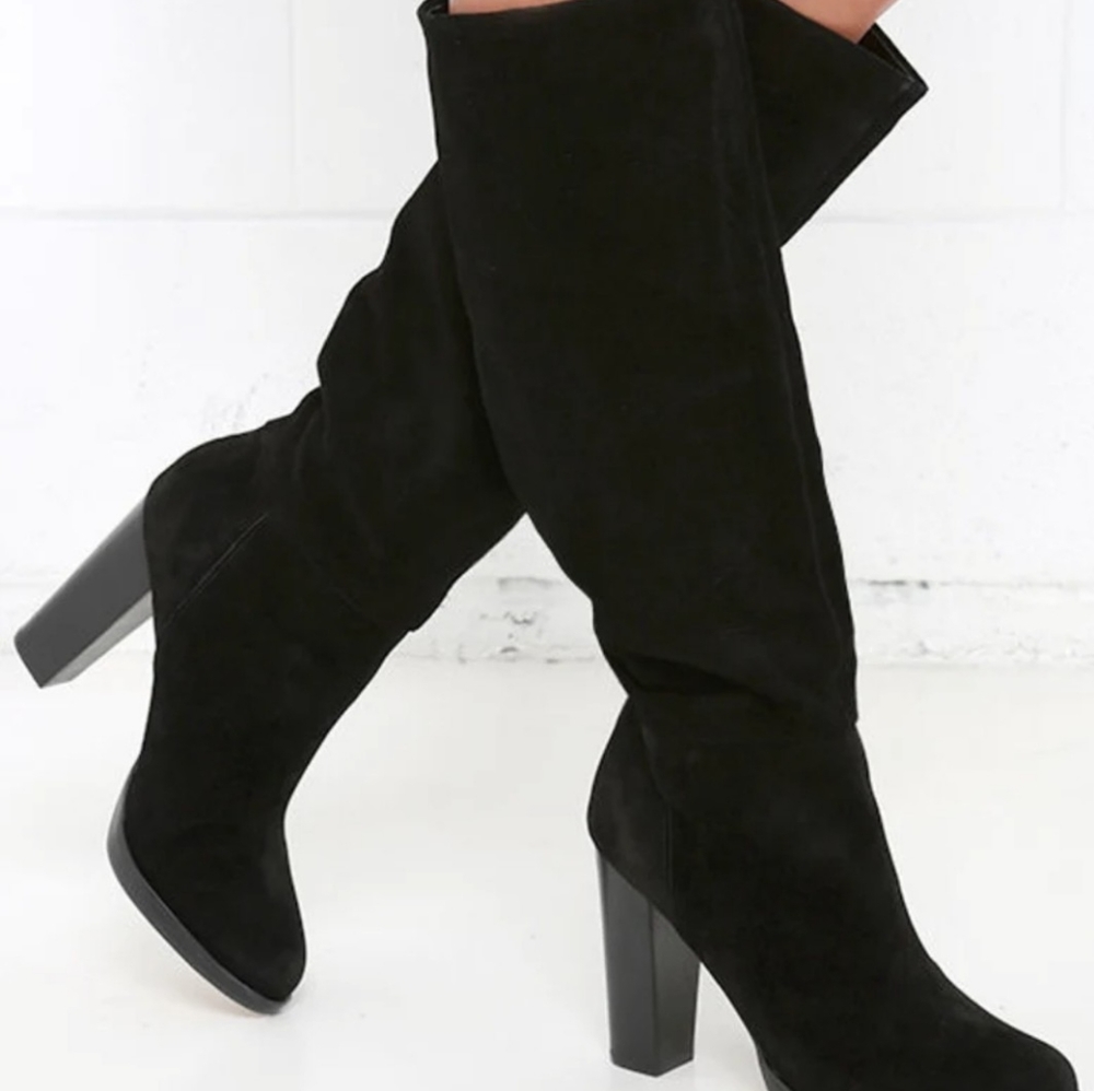 Nwot Report Signature Stacked Suede Boot Size 6 - image 3